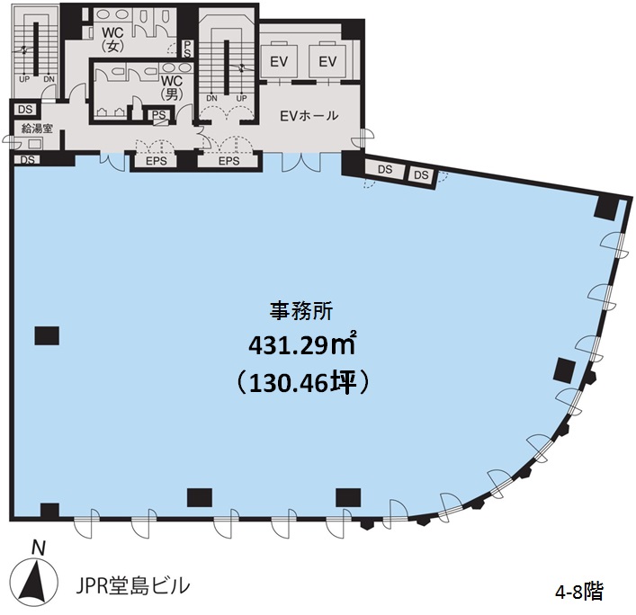 基準階（JPR堂島ビル（4～8階）階）