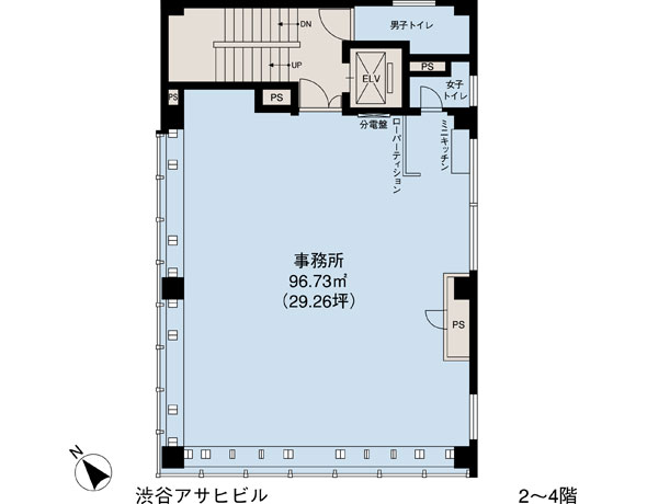 基準階（渋谷アサヒビル2～4階階）