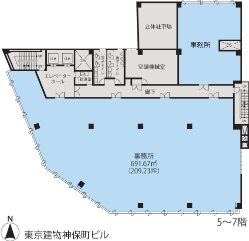 基準階（東京建物神保町ビル5～7階階）