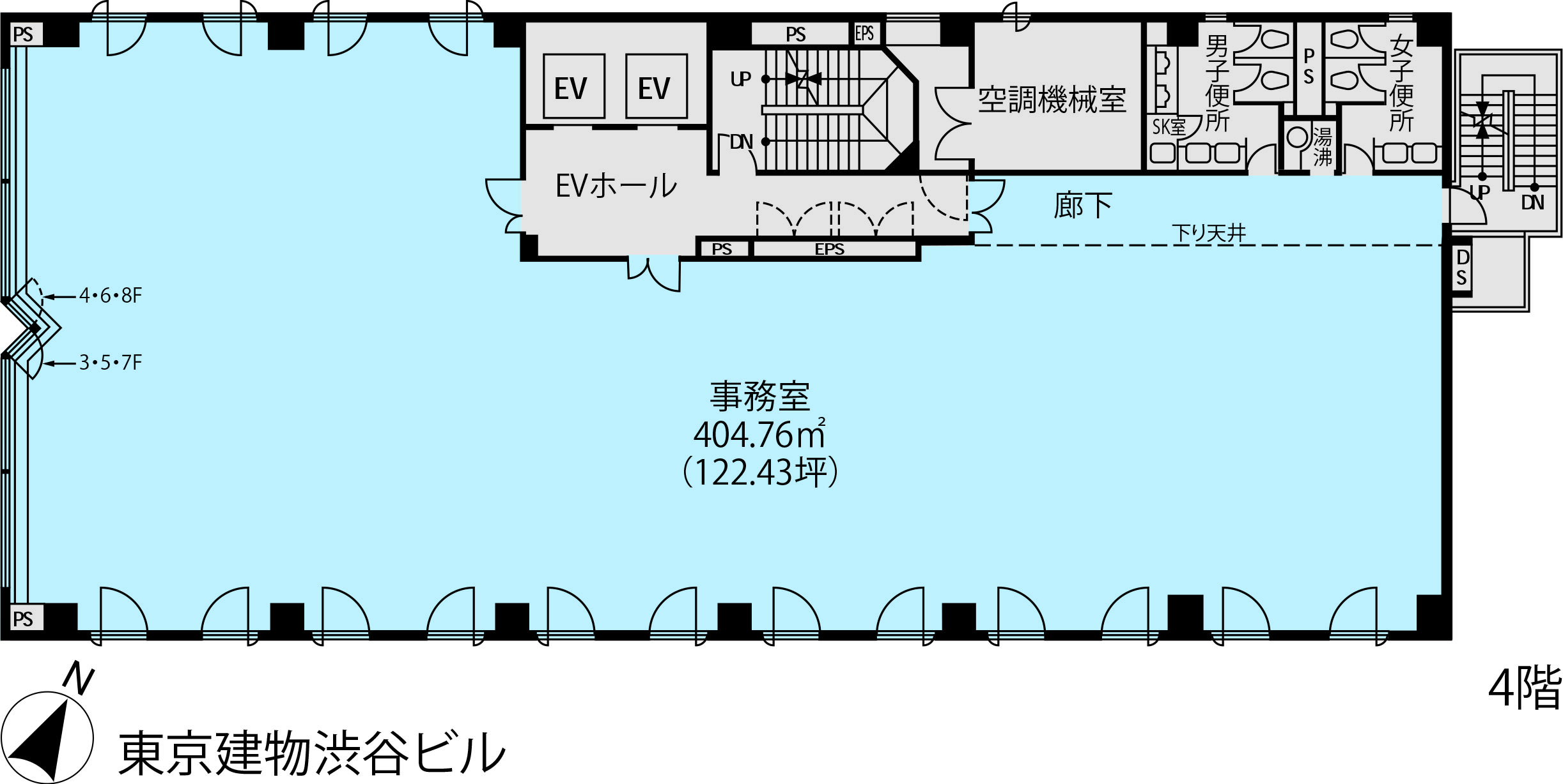 基準階（東京建物渋谷ビル3～8階階）