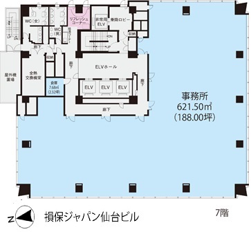 基準階（損保ジャパン仙台ビル　9～11階階）