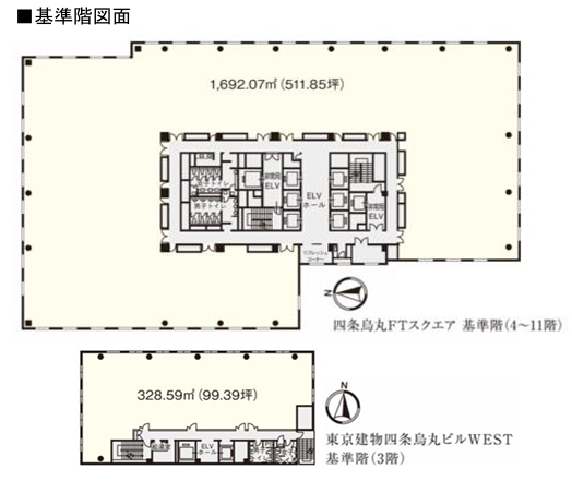 基準階(四条烏丸FTスクエア基準階階)